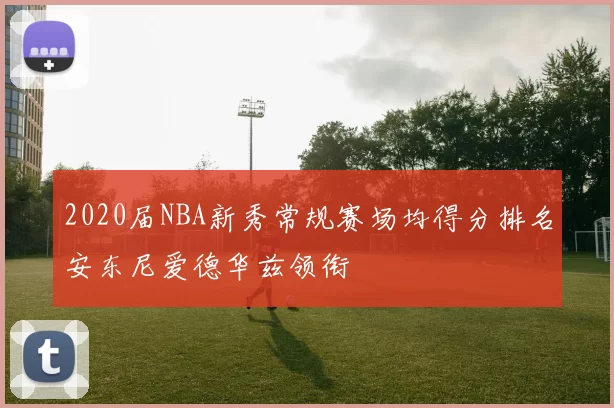 2020届NBA新秀常规赛场均得分排名安东尼爱德华兹领衔