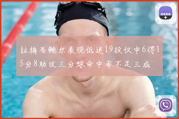 拉梅洛鲍尔表现低迷19投仅中6得15分8助攻三分球命中率不足三成